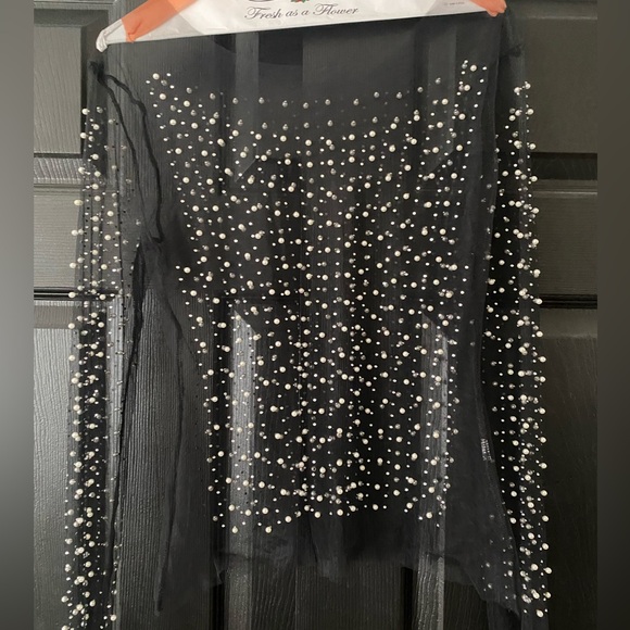 Sheer Pearl & Rhinestone Beaded Top - Picture 2 of 6